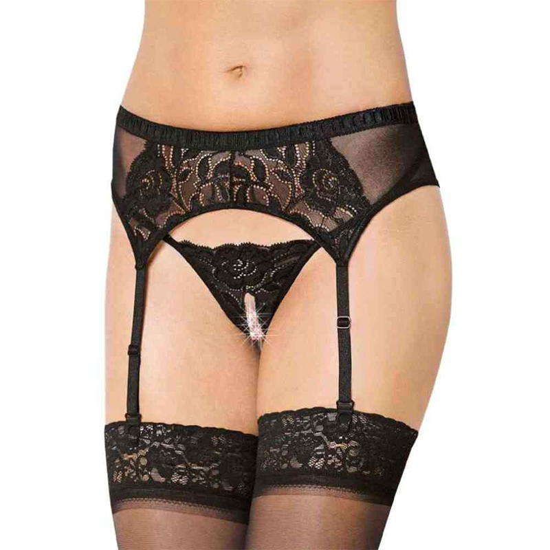 Crni Seksi Halteri floralni detalji SF 3319